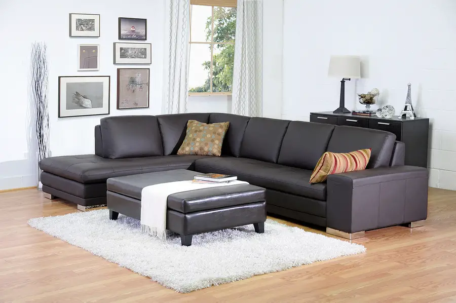 Baxton Studio Leather Sectional Sofa