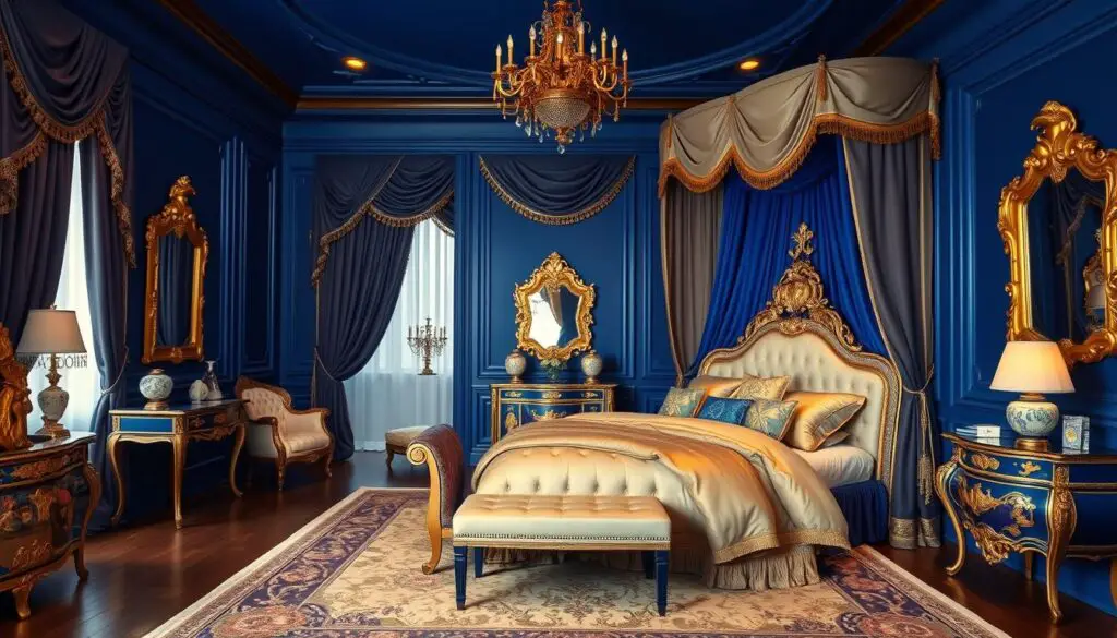 royal blue bedroom