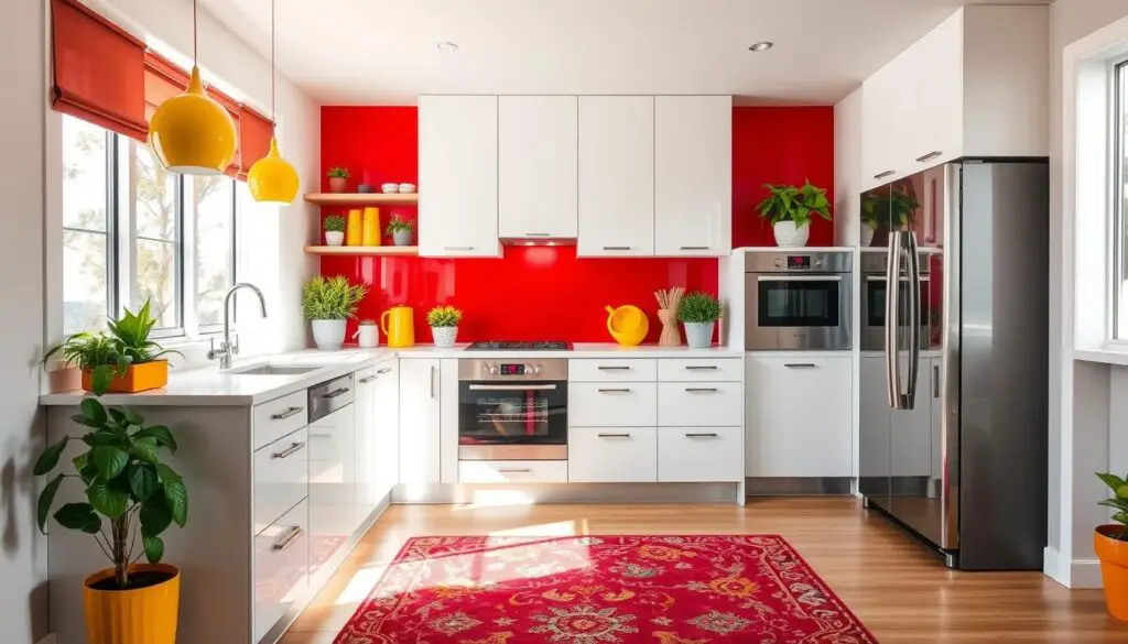 bright kitchen accents